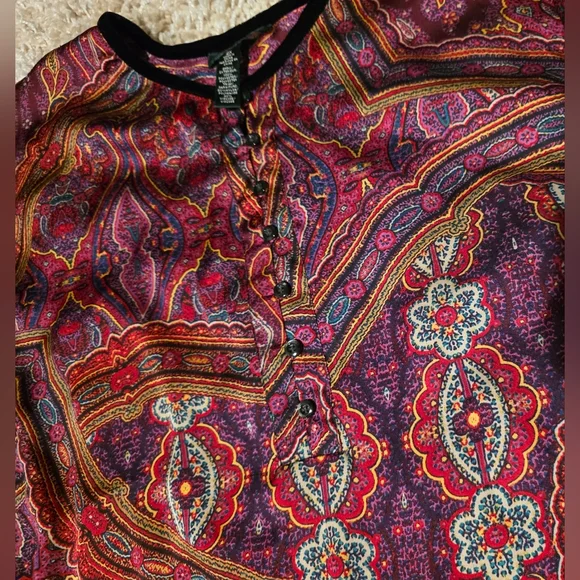 Lauren Ralph Lauren Multicolor Paisley Blouse - Picture 4 of 7